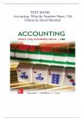 TEST BANK Accounting: What the Numbers Mean, 13th Edition by David Marshall| Complete Guide LATEST VERSION