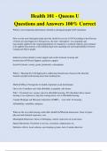 Health 101 - Queens U Questions and Answers 100&percnt; Correct