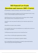 MO Funeral Law Exam Questions and Answers 100&percnt; Correct