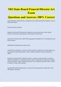 MO State Board Funeral Director Art Exam Questions and Answers 100&percnt; Correct