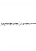 Texas State Exam Simulator - Life and Health Insurance (200 Questions Practice Exam) Verified Answers.