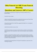 Ohio Funeral Art SBE Exam Funeral Directing Questions and Answers 100&percnt; Correct