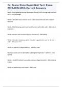 Psi Texas State Board Nail Tech Exam 2023-2024 With Correct Answers