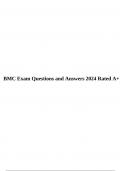 BMC Exam Questions and Answers 2024 Rated A+.