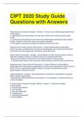 CIPT 2020 Study Guide Questions with Answers