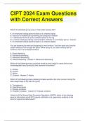 CIPT 2024 Exam Questions with Correct Answers 