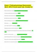 Exam 1 Pathophysiology Rasmussen&period; Q& A&period; 99&percnt; Proven pass rate&period; Graded A&plus;