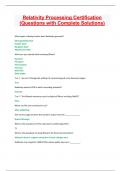 Relativity Processing Certification &lpar;Questions with Complete Solutions&rpar; 