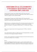 RMIN4000 FINAL EXAM BROWN UNIVERSITY QUESTIONS AND  ANSWERS 100% SOLVED 