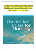TEST BANK For Theoretical Basis for Nursing, 6th Edition by Melanie McEwen; Evelyn M. Wills, | Verified Chapters 1 - 23 | Complete Newest Version