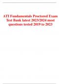 ATI Fundamentals Proctored Exam  Test Bank latest 2023&sol;2024 most  questions tested 2019 to 2023