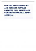 NYS EMT Exam QUESTIONS AND CORRECT DETAILED ANSWERS WITH RATIONALES VERIFIED ANSWERS ALREADY GRADED A+