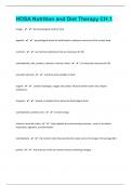 HOSA Nutrition and Diet Therapy CH&period;1 48 &vert;Review &vert; Questions with 100&percnt; Correct Answers &vert; Verified &vert; Latest Update