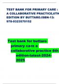 TEST BANK FOR PRIMARY CARE &colon; A COLLABORATIVE PRACTICE&comma;6TH EDITION BY BUTTARO&period;ISBN-13&colon; 978-0323570152
