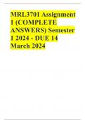 MRL3701 Assignment 1 (COMPLETE ANSWERS) Semester 1 2024 - DUE 14 March 2024
