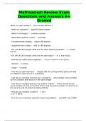 Mathnasium Review Exam Questions and Answers A&plus; Graded