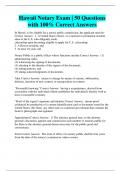 Hawaii Notary Exam  Questions and Answers (GRADED A)