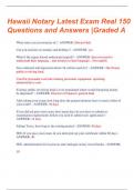 HAWAII NOTARY LATEST EXAM  REAL EXAM 150 QUESTIONS AND CORRECT ANSWERS|A GRADE