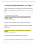 Psychiatric Mental Health Nursing Test Bank Chapter 1 Best Solution Rated A&plus;