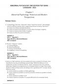 ABNORMAL PSYCHOLOGY 2ND EDITION TEST BANK