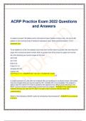 ACRP Practice Exam 2023 Questions  and 100%Verified Correct Answers