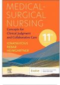 TEST BANK -MEDICAL-SURGICAL NURSING: CONCEPTS FOR INTERPROFESSIONAL COLLABORATIVE CARE 11TH EDITION (ALL CHAPTERS COMPLETE 1 - 74, QUESTION AND ANSWERS WITH CORRECT ANSWER),GRADED A+ 