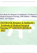 Test-Bank for Brunner & Suddarth's Textbook of Medical-Surgical Nursing, 15th Edition = (Hinkle, 2022), All Chapters