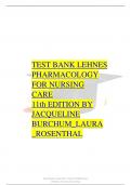 TEST BANK LEHNES PHARMACOLOGY FOR NURSING CARE 11th EDITION BY JACQUELINE BURCHUM_LAURA _ROSENTHAL