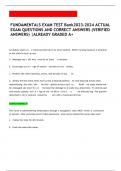 FUNDAMENTALS EXAM TEST Bank2023-2024 ACTUAL  EXAM QUESTIONS AND CORRECT ANSWERS (VERIFIED  ANSWERS) |ALREADY GRADED A+