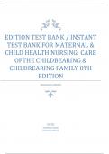 Maternal & Child Health Nursing Care of the Childbearing & Childrearing Family 9th Edition Test Bank By JoAnne Silbert-Flagg | Chapter 1 – 56, Latest - 2024|