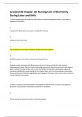 Lowdermilk Chapter 19&colon; Nursing Care of the Family During Labor and Birth &lpar;100&percnt; Guaranteed&rpar;