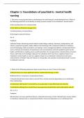 Chapter 1&colon; Foundations of psychiatric- mental health nursing Fully Solved
