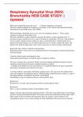 Respiratory Syncytial Virus &lpar;RSV&rpar; Bronchiolitis HESI CASE STUDY&colon; &vert; Updated 