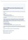 Pass CCRN test bank Questions and Answers