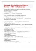 Ethics In Criminal Justice Midterm Review &vert; 100&percnt; verified correct