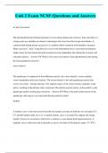 Unit 2 Exam NCSF-Questions and Answers