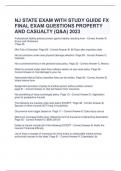 NJ STATE EXAM WITH STUDY GUIDE FX FINAL EXAM QUESTIONS PROPERTY AND CASUALTY &lpar;Q&A&rpar; 2023
