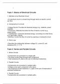 BTEC  Unit 15 - Electrical Circuits and their Application Notes -for lectures and revision 