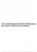 ATI Leadership Practice 2019 A &lpar;60 Questions and Answers&rpar; 100&percnt;Correct Solutions&period;