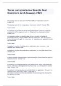 Texas Jurisprudence Sample Test Questions And Answers 2023