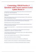 Cosmetology TDLR Practice 4 Questions with Correct Answers Latest  Update Rated A&plus; 