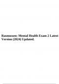 Rasmussen: Mental Health Exam 2 Latest Version (2024) Updated.