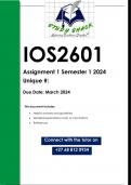 IOS2601 Assignment 1 (QUALITY ANSWERS) Semester 1 2024 