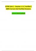 LETRS Unit 1 - Session 1- 8 | Verified | 100% Correct And Verified Answers.  Latest 2024 update