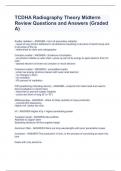 TCDHA Radiography Theory Midterm Review Questions and Answers &lpar;Graded A&rpar; 