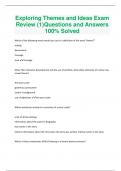 Exploring Themes and Ideas Exam  Review &lpar;1&rpar;Questions and Answers  100&percnt; Solved