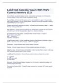 Lead Risk Assessor Exam With 100&percnt; Correct Answers 2023