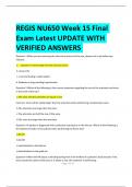 REGIS NU650 Week 15 Final Exam Latest UPDATE WITH  VERIFIED ANSWERS