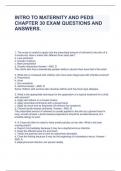 INTRO TO MATERNITY AND PEDS CHAPTER 30 EXAM QUESTIONS AND ANSWER