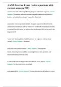 AANP Practice Exam review questions with correct answers 2023